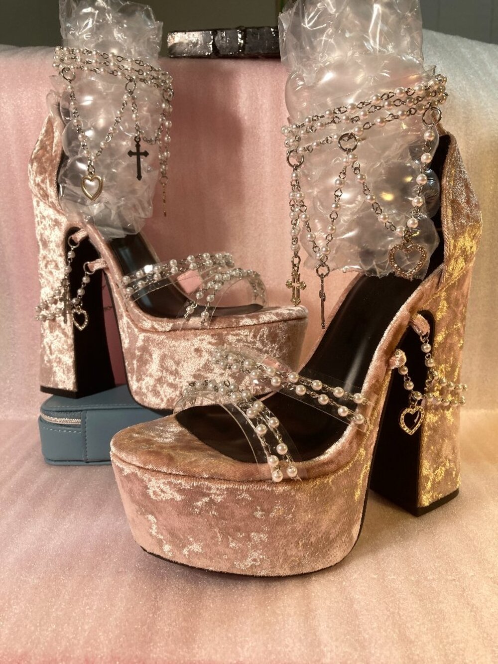 Dolls Kill Sugar Thrillz Holy Revelation Platform Heels - Pink
